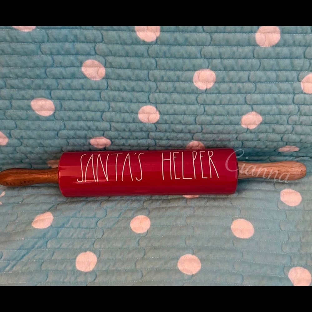 Rae Dunn Red Santa's Helper Rolling Pin